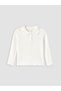 Lcw Kids White Baby Collar Girl's T-Shirt