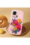Redmi 10C Compatible Case Camera Protective Pink Silicone Couple Phone Case with Floral Pattern - 2