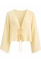Muslin Fabric Women's Tie-Front Blouse - Tie-Front Hijab Clothing Blouse - 3