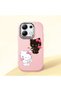 Redmi Note 13 4g Compatible Case with Camera Protector Pink Silicone Couple Phone Case with Kitty Pattern