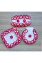 Hand Knitted 3-Piece Bath Washcloth Set Dowry Water Wave Model Fuchsia Pink