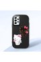 Samsung Galaxy A52S Compatible Case Camera Protector Black Silicone Couple Phone Case with Kitty Pattern