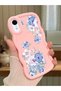 iPhone Xr Compatible Case Camera Protector Pink Silicone Couple Phone Case Floral Pattern