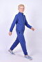 Boy's 2-Piece Stand Collar Zippered Waist Tie Elastic Cuffed Tracksuit Set - 2