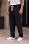 Men's Black Muslin Look Baggy Sweatpants Loose Fit Comfortable Oversize