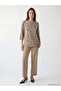 Original Oval Collar Patterned Blouse - 2