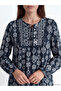 Original Tie-Neck Patterned Blouse - 3