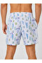 Men's Swim Shorts with Cactus Pattern, Pockets, Lace-Up Closure, Mesh Lining, Quick Drying - 4