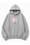 Tulip Printed Hooded 2 Thread Threaded Sweatshirt