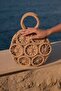 Women's Straw Bag Aurelia Circle – Handcrafted Look, Geometric Weave Design, Stylish Summer Model - 4