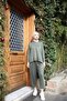 Women's Two-Thread Viscose Cotton Fabric Double Suit with Arma Detail - 2
