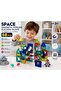 PZL Magnetic Tiles Building Blocks Set 68 pcs – Space STEM Construction Toy with Ball Run Track for Kids
