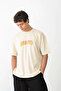 Unisex bicycle collar printed oversize t-shirt - white - 3