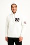 Three thread hooded front and back printed sweatshirt hoodie - white - 3