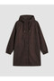 Brown Hooded Women's Trench Coat - 6