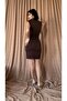 Women's Coffee Brown Sleeveless High Neck Gathered Slim Fit Mini Dress - 4