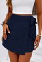 Women's Linen Look High Waist Short Skirt with Tie Detail