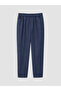Blue Elastic Waist Straight Fit Women's Jean Pants - 5