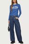 Premium Original Branded High Waist Striped Wide Leg Denim Jeans Trousers - 3
