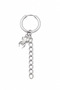 Unisex Silver Color Surgical Steel Dangle Spider and Chain Figured Hoop Earrings 1 Piece - 2
