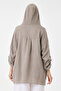 Women's Mink Italian 100% Linen Hooded Foldable Long Sleeve Shirt Jacket 40 - 46 Size - 5