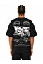 Car Drawing Printed Black Relaxed Fit Unisex T-Shirt - 2