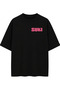 Car Drawing Printed Black Relaxed Fit Unisex T-Shirt - 3