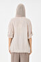 Women's Beige Italian 100% Linen Mesh Hooded Zippered Linen Jacket Size 38 - 44 - 5