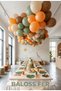 Savan Dream Safari Themed 20-Piece Macaron Orange Eucalyptus Pastel Orange Brown Pulseless Balloon Set Birthday Decoration - 2