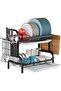 Dish Drying Rack, 2 Tier Dish Rack for Kitchen Counter, Rustproof Kitchen Dish Drying Rack, Dish Dra - 3