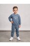 Boy's Embroidered Seasonal 2-Strap Compact Tracksuit Set for Ages 2-3-4-5-6-7-8-9-10