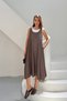 Women's Relaxed Fit Pocket Denim Fabric Inner Single Jersey Dress - 3