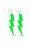 80S 90S Retro Neon Green Lightning Earrings 10 cm - 3