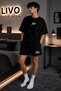 Los Angeles Sleeve Print Detailed Adult Shorts Set