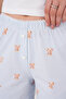 Thin Straps Satin Bow Chest Embroidery Athlete Mini Teddy Bear Patterned Ruffle Hem Shorts Summer Women's Pajama Set Premium Cotton - 6