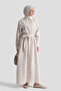 Linen Dress with Embroidery Detail Beige - 4