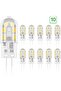 G4 2W LED bulb, equivalent to a 20W halogen bulb, warm white light 3000K, 200 lumens, 12 SMD LEDs, 12V AC/DC - 10-pack