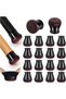 (S) Chair leg protectors, thickened silicone chair cushions with felt, 16-piece pack of black small chair cushions/floor protectors.