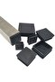 32 square black plastic plugs (40 x 40 mm) suitable for metal products, chairs, sofas, and tables. - 2