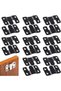 20-Piece Heavy-Duty Furniture Clamp Connectors - 55mm x 30mm Interlocking Stainless Steel Wall Buckles - Black - 5