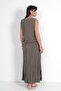 Women's Front Metal Buttoned Ruffled Sleeveless Blouse Elastic Waist Pleated Long Sunset Skirt Modal 2-Piece Set - 4