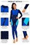 Women’s One-Piece Full-Coverage Swimsuit with Long Sleeves, Full-Length Legs, Colour-Block Design and Front Zipper - 4