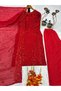 Red Faux Georgette Top Plazzo & Dupatta - HRT7426 -Size:2XL-44-Inches - 5