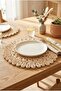 Natural Rattan Wicker Platter 38 cm - Round Platter with Hand-Knitted Lace Edge - 3