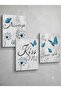 12x16 cm 3 Panel Gallery Wrapped Canvas | Always Kiss Me Goodnight Wall Art | Blue Butterfly Dandelion Decor