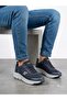 Men's Navy Blue Orthopedic Light Sole Casual Sneaker Walking Shoes - 2