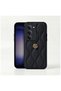 Xiaomi Redmi 15 Compatible Case Floral Wavy Leather Case Black