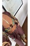 Patterned 3-Piece Kimono Set with Gold Accessories - 2