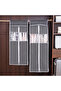 Grey hanging suit garment cover with large transparent window for wardrobe organization (48x60x100 cm) - 5