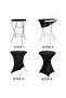Two-piece 32x43 inch tall round table covers, suitable for bars, pubs, weddings, banquets, and birthday parties (black). - 5